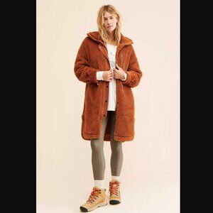 M Varley (from Anthropologie) sherpa Jones coat Caramel Cafe 3